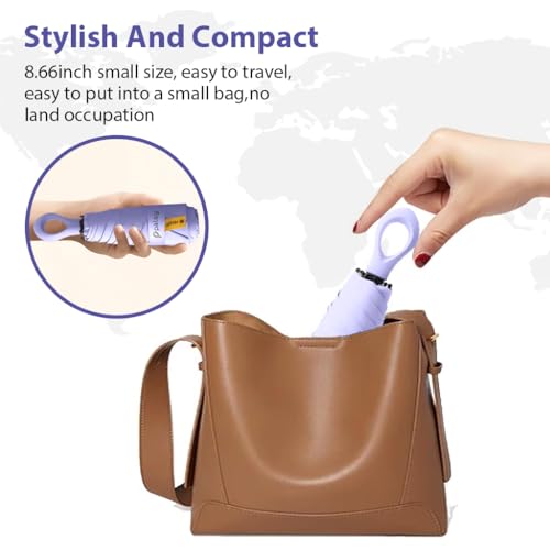 PALAY® UPF 50+ Sun Umbrella Travel Black Coated Liner Fiberglass Ribs Design Fashion Folding Lightweight with Rubberized Loop Handle Purple 3PCS PALAY® UPF 50+ Sun Umbrella Travel Black Coated Liner Fiberglass Ribs Design Fashion Folding Lightweight with Rubberized Loop Handle Purple 3PCS
